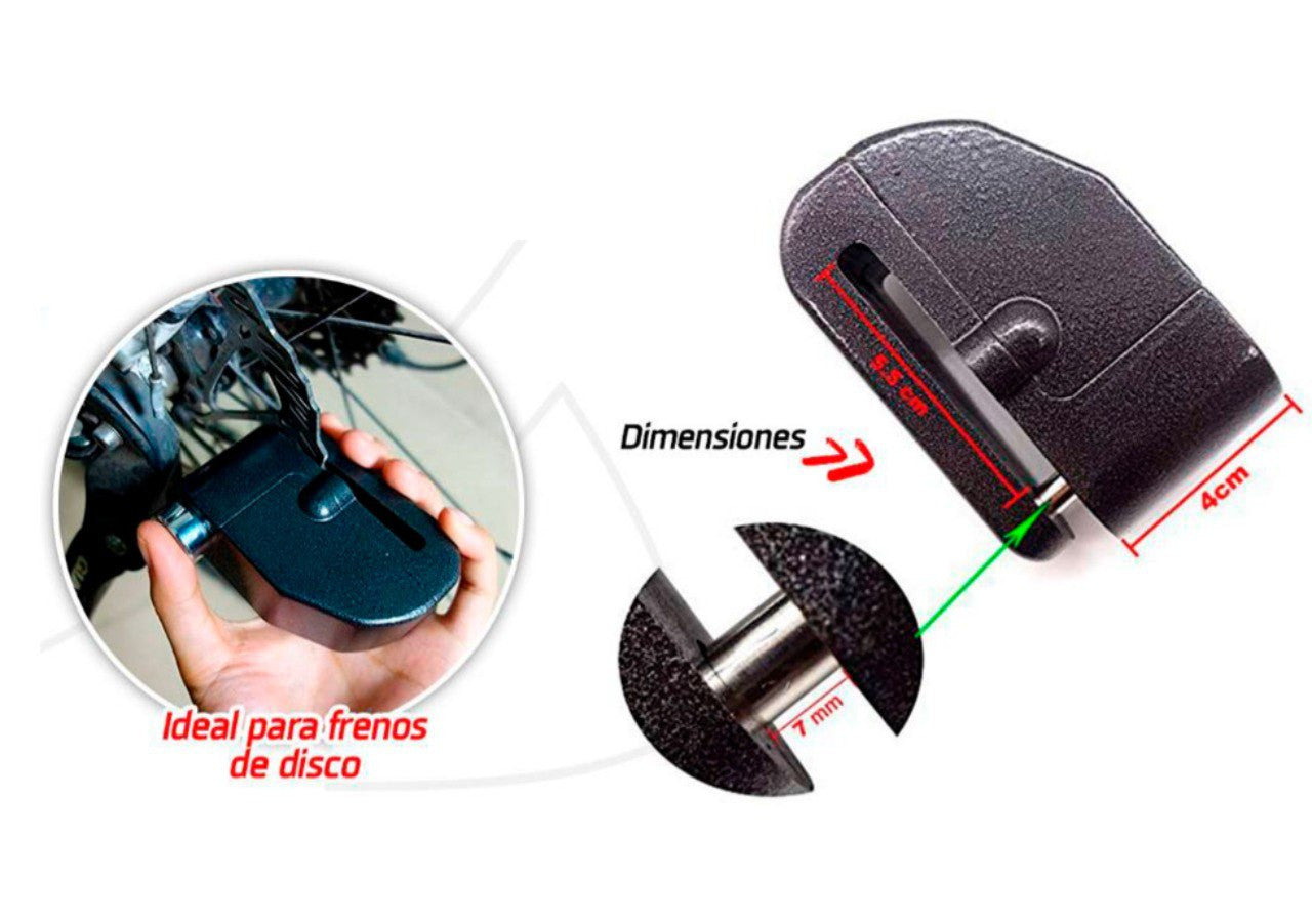 Candado Moto Alarma Freno De Disco LK603